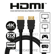6ft HDMI to HDMI Cable – 4K Ultra HD, Gold-Plated, Durable, Long-Lasting
