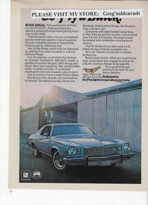 Original 1975 Buick Regal vintage print ad