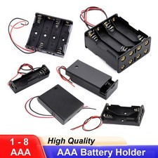 1 2 3 4 6 8x AAA Battery Holder OPen/Enclosed Cell Case Box With Wire Switch lot