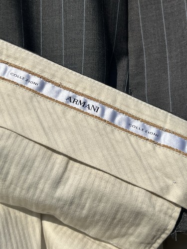 Armani Collizione Gray Blue Wool Pinstripe Men’s Suit 40r - Picture 8 of 17