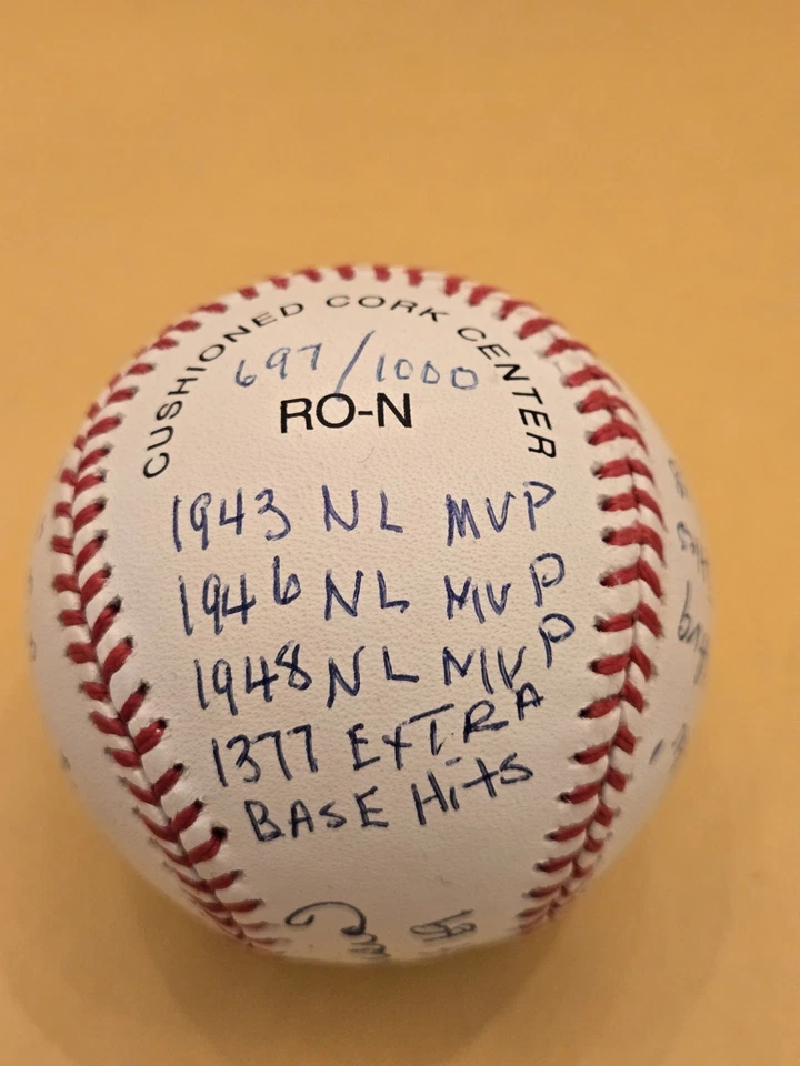 🔥Stan Musial🔥HOF Autografiado Statball #697/1000 Certificado RJ.Com - Cardenales Foto 3 de 4