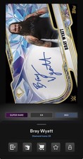 DIGITAL TOPPS WWE SLAM Bray Wyatt SUPER RARE BLUE CHROME SIGNATURE Read