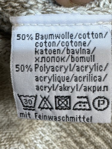 VTG European Germany Creations Cotton Cream Handmade Fisherman Sweater Cardigan - Picture 4 of 4