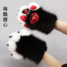 Fluffy Beast Claw Gloves Anime Fursuit Plush Claw Gloves Halloween Cosplay Props