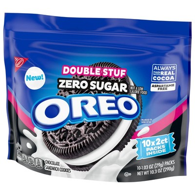OREO Double Stuf Zero Sugar Chocolate Sandwich Cookies, 10.3 oz