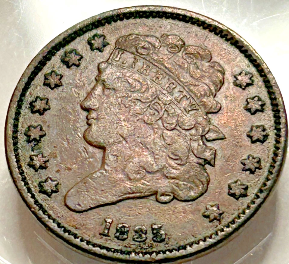 1835 Coronet Head Half Cent, Very Nice Patina Well Struck Obverse and Reverse - Image 2 of 4