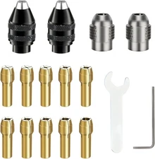 Drill Chuck Collet Set for Dremel, 16PCS 0.8-3.2mm Replacement 4486 Drill Keyles