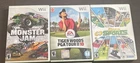 Wii Game Bundle 3 Games Monster Jam Tiger Woods PGA Tour Deca Sports