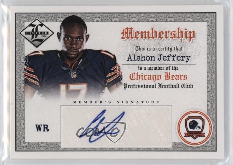 2012 Panini Limited Membership /99 Alshon Jeffery #29 Rookie Auto RC h9z