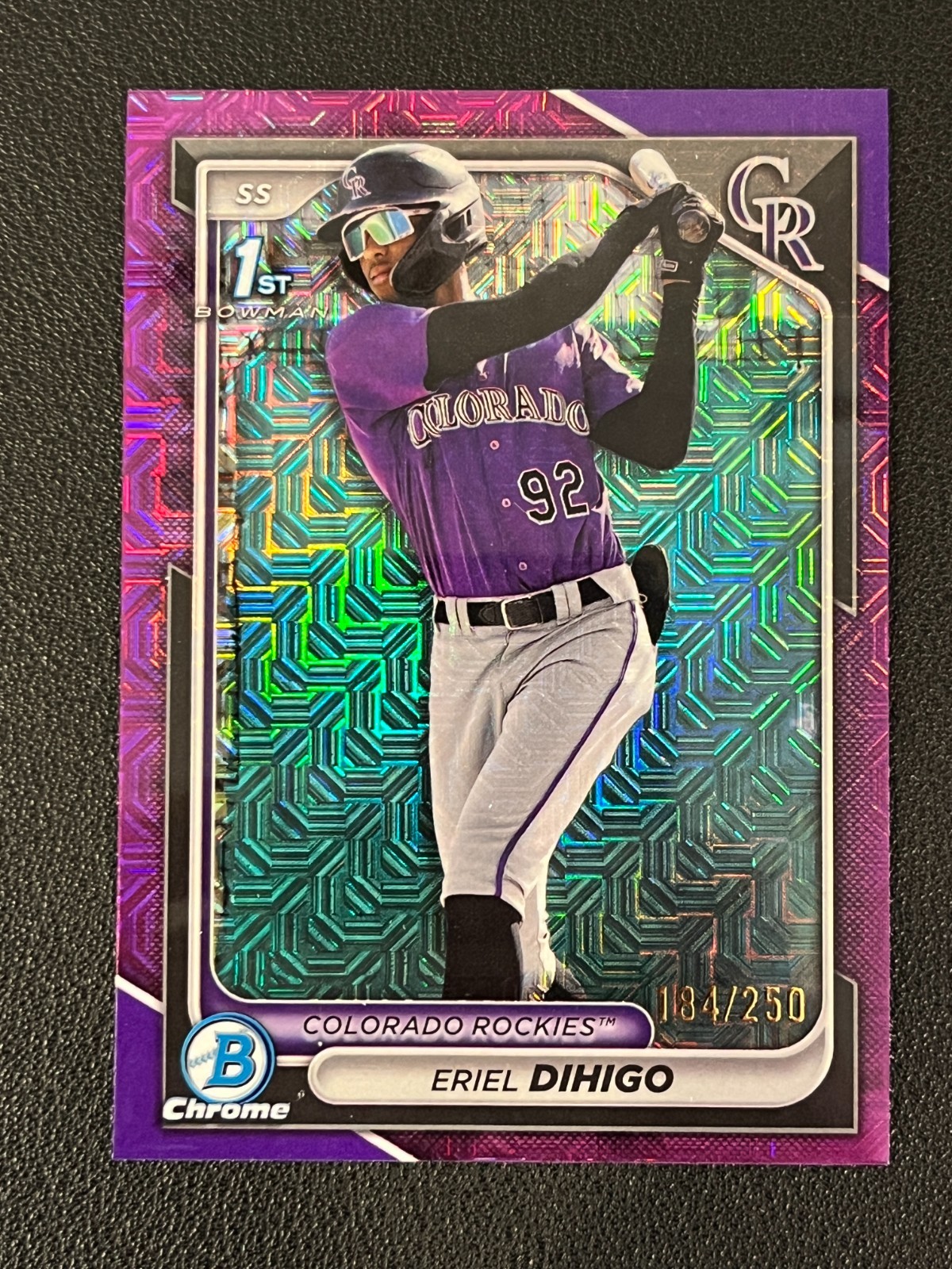 Eriel Dihigo 2024 Bowman Chrome 1st Purple Refractor /250 Rockies