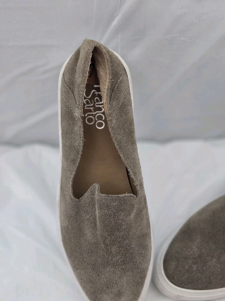 Franco Sarto Women's Mitchell Tan Taupe Suede Slip on Loafers Sneakers Sz 10M - Imagem 2 de 4