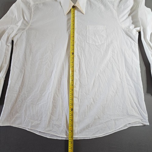 Lucasini camicia elegante polsino francese uomo tg 18,5 36-37 retrò bianca con accento oro - Foto 5 di 9