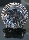 925 Stamped: 925 Sterling Silver Black Rutilated Quartz Statement Ring,Boho Ring — photo 4