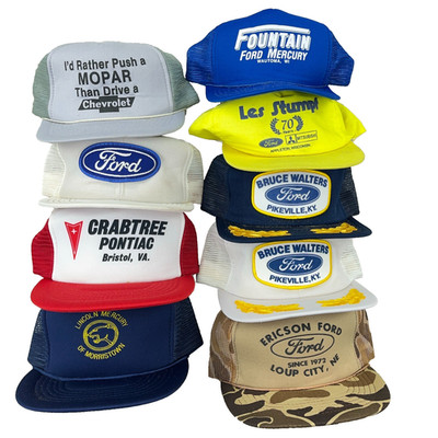 Vintage Trucker Hat Lot Snapback Cap 80s 90s Y2K Patch USA Car Dealer Ford A9