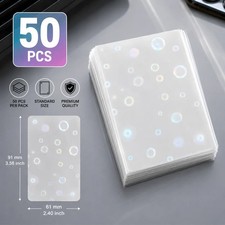 50PCS Holographic Card Sleeves 61x91mm Photocard Trading Card Protectors PP