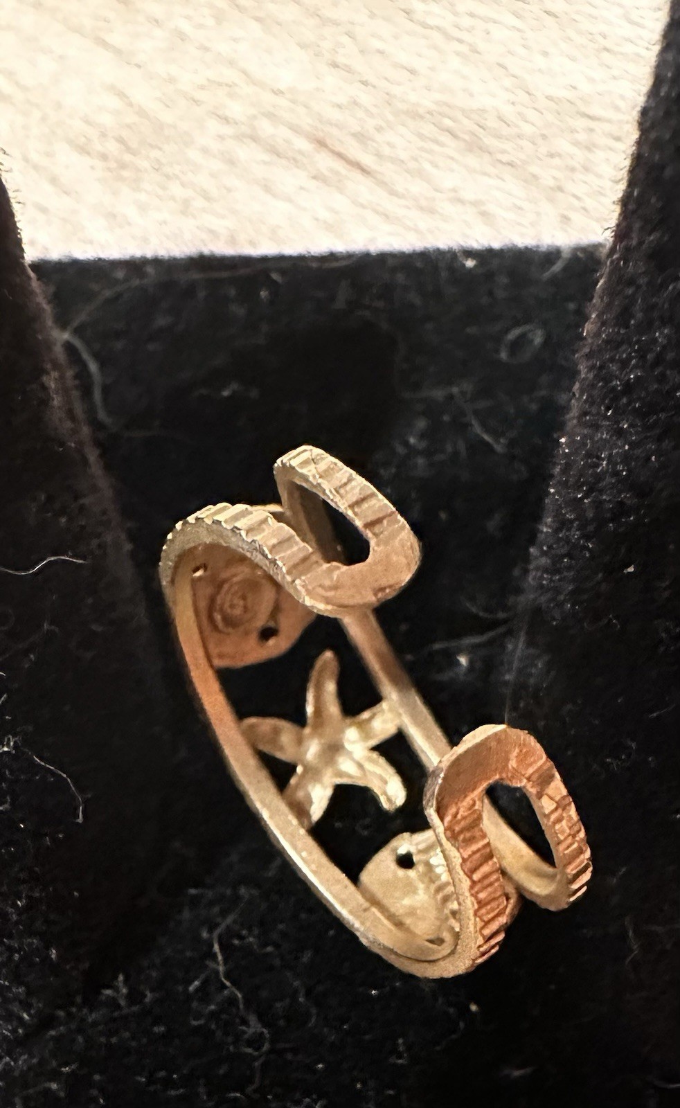 14kt Gold Adjustable Ring/toe Ring With Sand Doll… - image 9