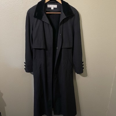 VTG Valerie Stevens Trench Coat Removable Warm Liner Velvet Details Women s P6