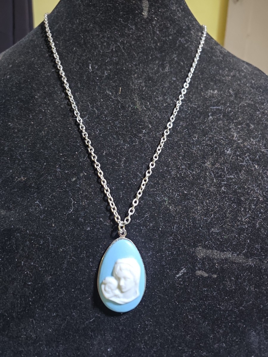 Light Blue Mother And Child Pendant