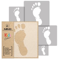 KIDS Reusable Plastic Stencils 5 pcs // FOOT - FEET