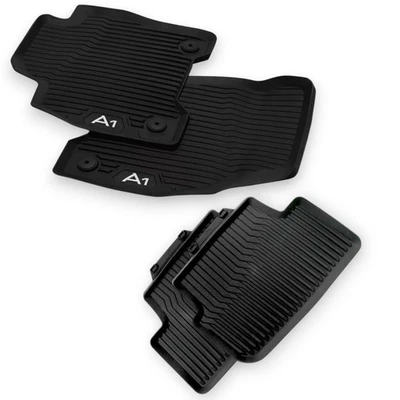 Tapis De Sol En Caoutchouc Original Audi A1 GB Avant + Arrière Noir - Photo 1/4