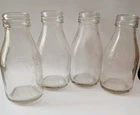 4 X SCHOOL MILK 1/3 PINT GLASS BOTTLES VINTAGE