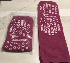 New 12 Pr 1 Price Cardinal Health Non-Slip Hospital Socks Size X XXL