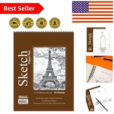 30-Sheet Sketch Pad - 9" x 12" Spiral Bound for Creative Artists