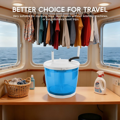 #ad 2 in 1 Manual Laundry BasketHand Crank Portable Washer amp; Spin Dryer for Camping $69.97