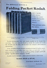 1902 Vintage Advertisement Folding Poket Kodak Camera ** Wall Art *
