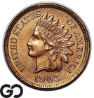 1903 Indian Head Cent Penny, 4-Full Diamonds, Gem BU++