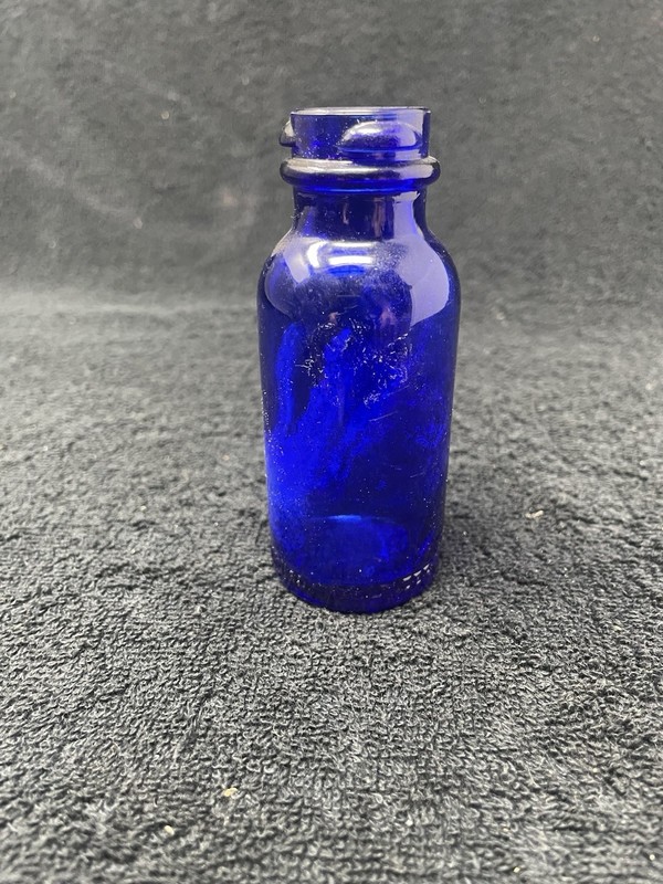 Cobalt Blue Bromo Seltzer Bottle Emerson Drug Co MD 4 Inch
