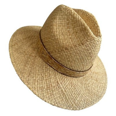 Scala Raffia Straw Hat Wide Brim Panama Sun Hat Natural Boho 