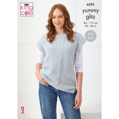 King Cole Muster Damen Pullover und ärmelloses Oberteil Strick in Yummy Glitzer 6395