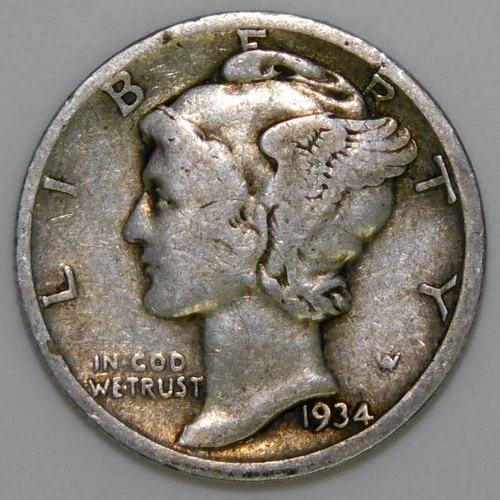 1934-D Mercury Dime 10c VG k119