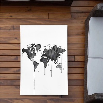 Begin Home Decor C1ROAR23VRMQN7 2 x 3 ft. Watercolor World Map Rug - Satellit...