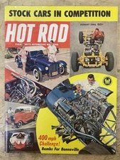HOT ROD MAGAZINE AUGUST 1961 STOCK CARS IN COMPETITION 400 MPH CHALLENGE