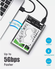 BOX ESTERNO Hard Disk SATA 2.5' CAVO USB HDD SSD CASE HD Drive DISCO PORTATILE