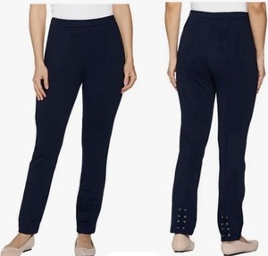 As Is Susan Graver Regular Ponte Knit Pull-On Pants w/ Seam Detail