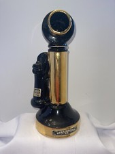 1971 Ezra Brooks Antique Telephone 24K Gold Trim Decanter Empty