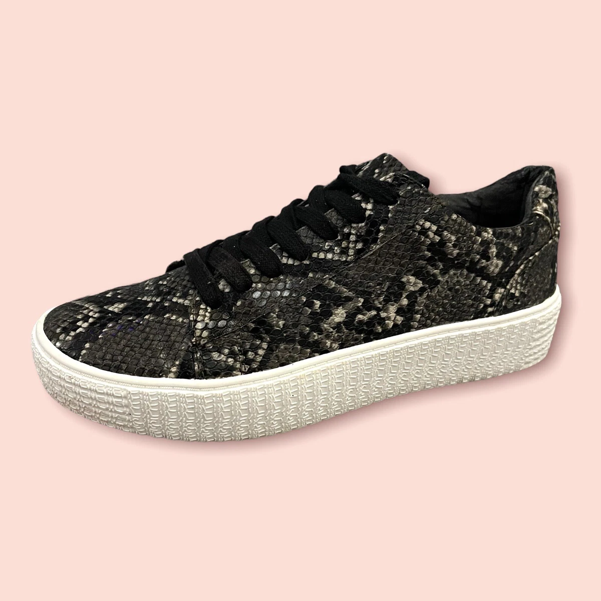 Steve Madden Snake Skin Low Top Trainers Sneakers Size UK 6.5