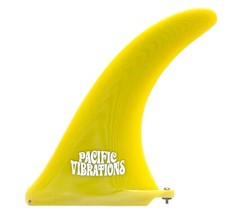Longboard 9  Pacific Vibrations FIN SURFBOARD 4A template 9.0  Yellow Fiberglass