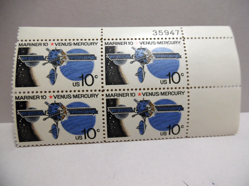 SCOTT STAMP # 1557 MARINER 10 TEN CENT PLATE BLOCK - MNH