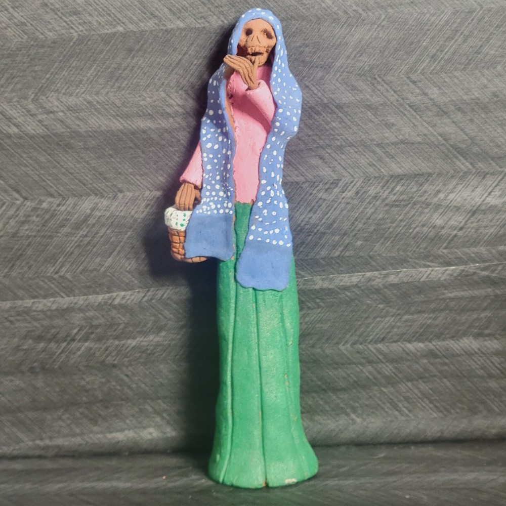 Skeleton Figurine La Catrina Mexicana Santa Muerte Statue, Day of the Dead 7.5