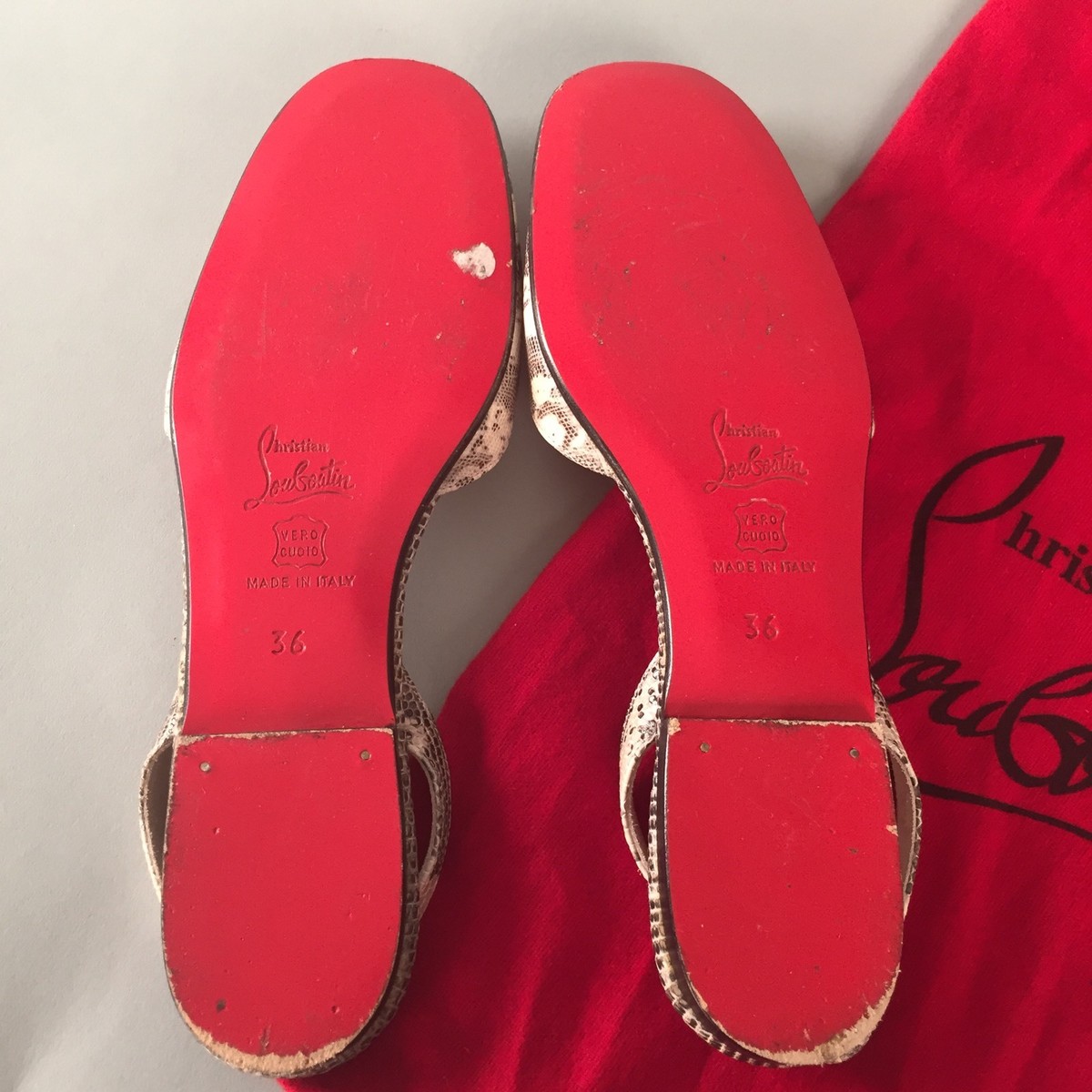 お値下げ！　Christian Louboutin パイソン　36 1/2 美品 Miss Z - 60 mm Pumps - Patent calf leather - Vintage Rose