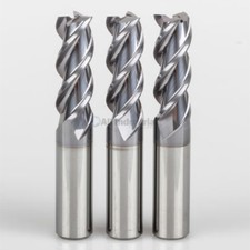3 Pcs 3/8" YG1 Alu-Power 3 Flute Regular Length Carbide End Mill TiCN Coated