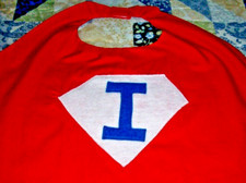 Superhero Red Cape Initial "I" New Personalized Fully Lined Child Boy Girl Gift
