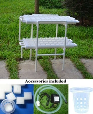 TECHTONGDA New Hydroponic 72 Plant Site Grow Kit Ebb & Flow Type 110V Pump