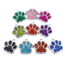 50Pcs Mixed Dog Paw Prints Alloy Enamel Charms Pendant 15x18mm DIY Necklace