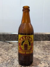 Vtg Mason's Root Beer ACL Soda Pop Bottle Hathaway Bottling Sioux City Iowa