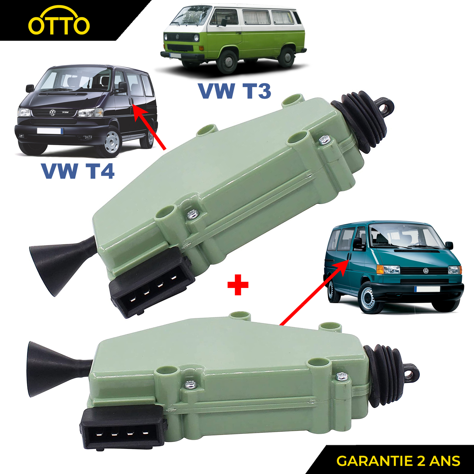 Serrure moteur centrale porte avant hayon T3 T4 7D0959781A 4 pins